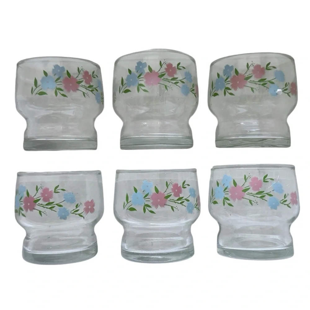 NEW Vintage Floral Glass Tea Set with Pitcher (G158/Storage) - Picture 6 of 9